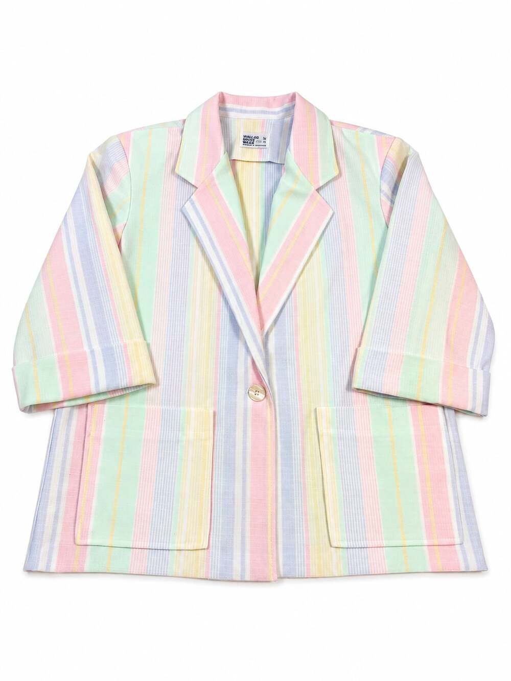 Vintage Cape Cod Match Mates Pastel Stripe Lightweight Blazer